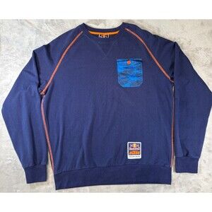 Red Bull KTM Factory Racing Sweatshirt Men L Navy Moto Crewneck Camo Pocket